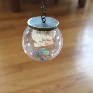 Seashell globe necklace